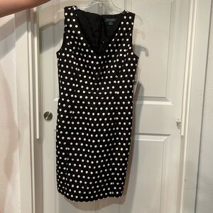 Ralph Lauren Classic Polka Dot V-neck Sleeveless Sheath